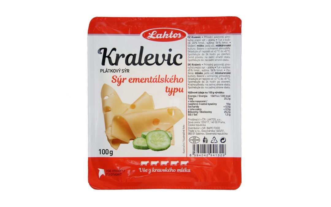 Kralevic plátky-sýr ementálského typu 100 g