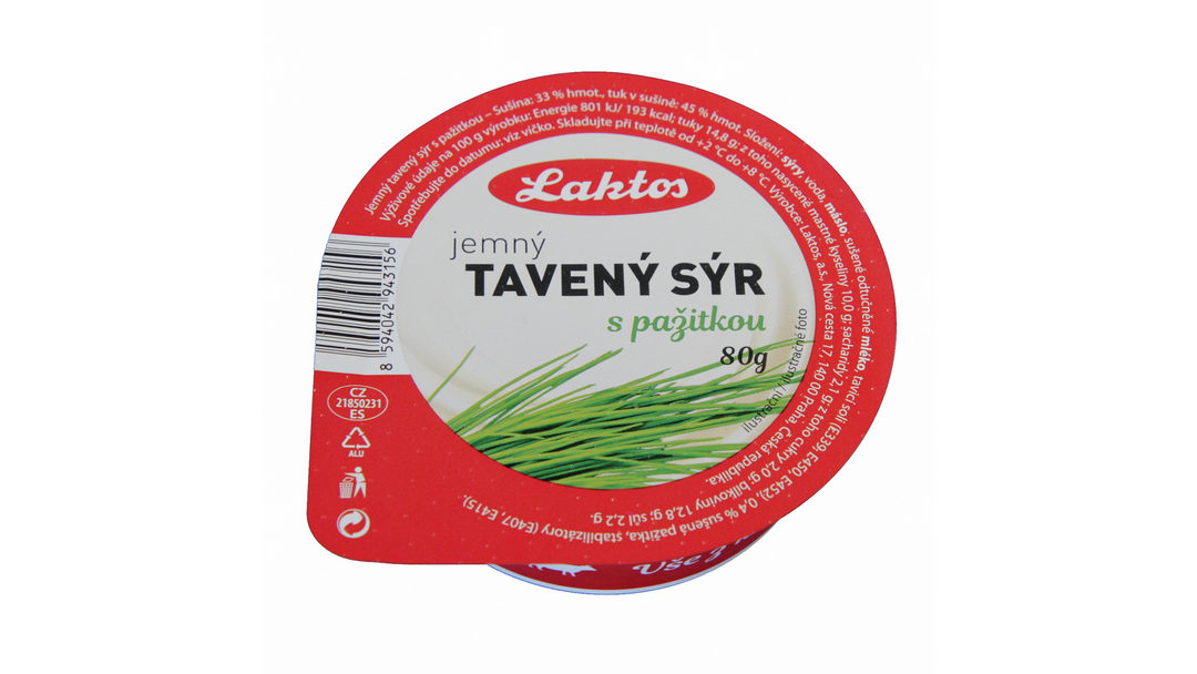 Tavený sýr jemný 45% s pažitkou 80 g