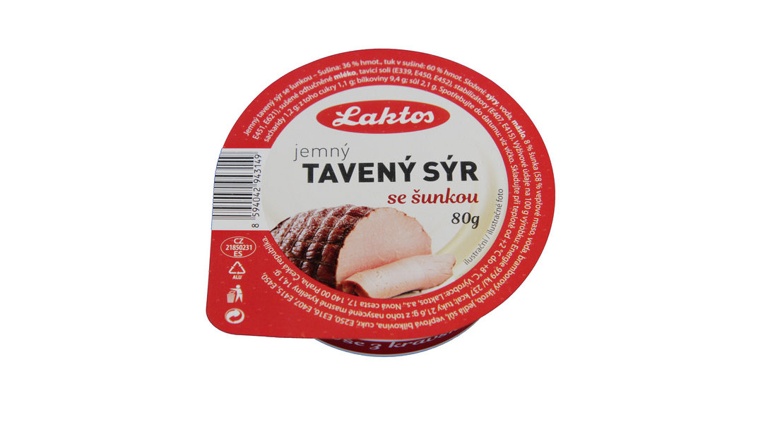 Tavený sýr jemný 60% se šunkou 80 g